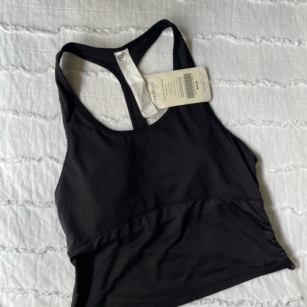Fabletics NWT Black Racerback Sports Bra